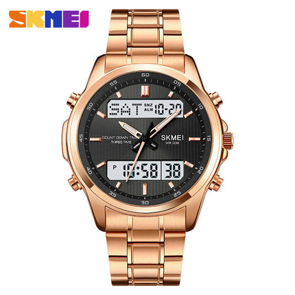 Men's LED Analog Digital Waterproof Sports Outdoor Steel Watch