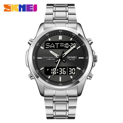 Men's LED Analog Digital Waterproof Sports Outdoor Steel Watch