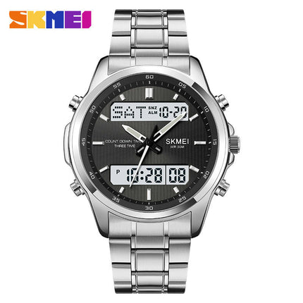 Men's LED Analog Digital Waterproof Sports Outdoor Steel Watch