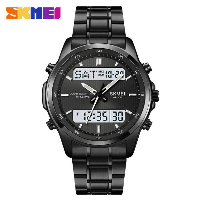 Men's LED Analog Digital Waterproof Sports Outdoor Steel Watch