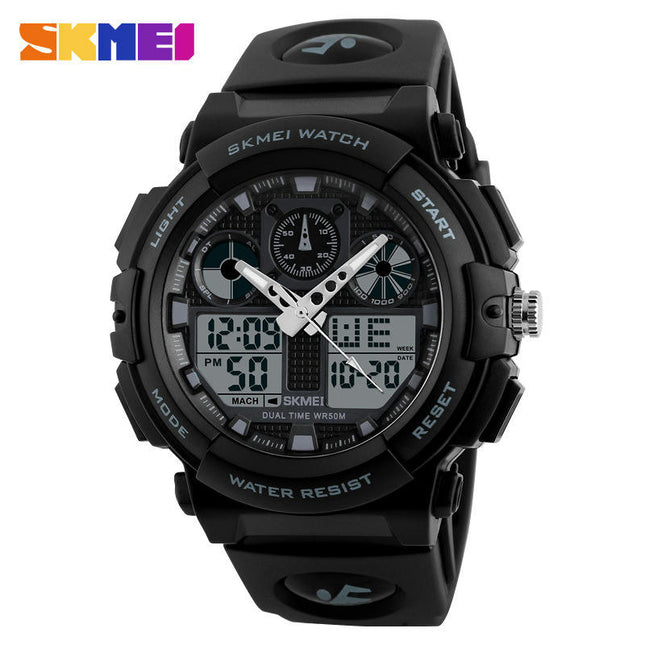 Men's Digital Watches Waterproof Outdoor Sport Multifunction Dual Display Wrist Watch