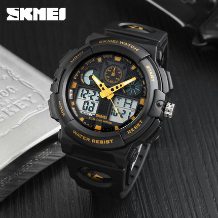 Men's Digital Watches Waterproof Outdoor Sport Multifunction Dual Display Wrist Watch