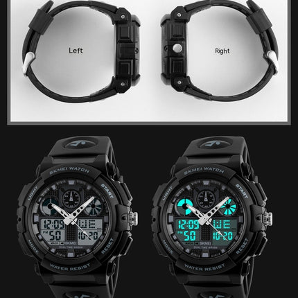 Men's Digital Watches Waterproof Outdoor Sport Multifunction Dual Display Wrist Watch