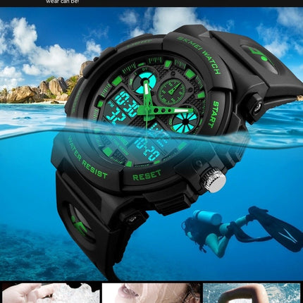 Men's Digital Watches Waterproof Outdoor Sport Multifunction Dual Display Wrist Watch