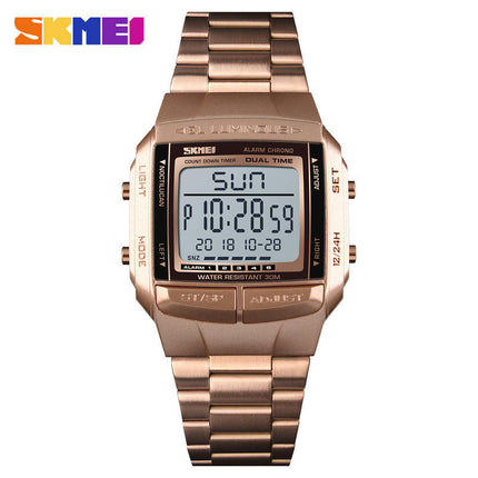 Men's Digital Watch Sports Alarm Business Watches Square Waterproof Wrist Watches