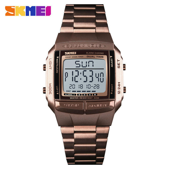 Men's Digital Watch Sports Alarm Business Watches Square Waterproof Wrist Watches