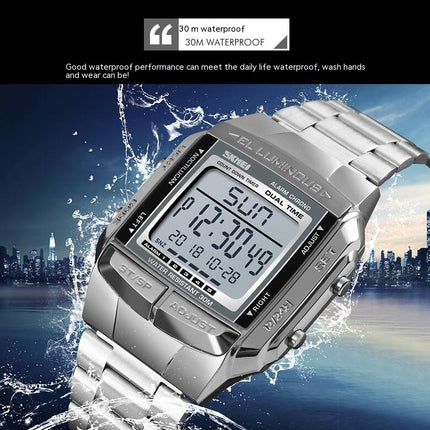 Men's Digital Watch Sports Alarm Business Watches Square Waterproof Wrist Watches