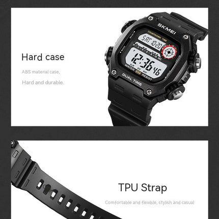 Men's Digital Multi-Function Watches  Alarm Stopwatch Backlight Waterproof Watch