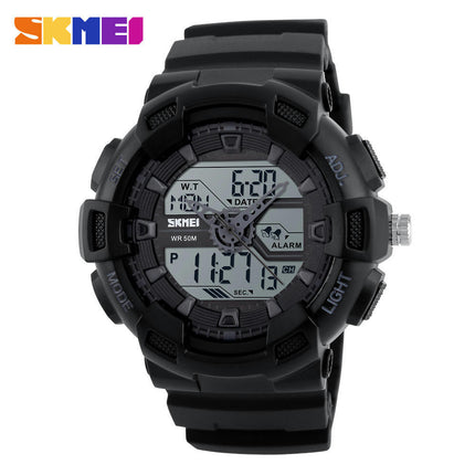 Men's Digital Analog Dual-Display with Waterproof Stopwatch Multifunctional Wrist Watches