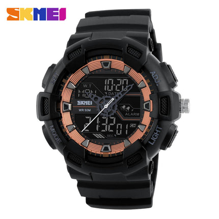 Men's Digital Analog Dual-Display with Waterproof Stopwatch Multifunctional Wrist Watches