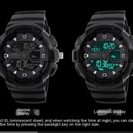 Men's Digital Analog Dual-Display with Waterproof Stopwatch Multifunctional Wrist Watches