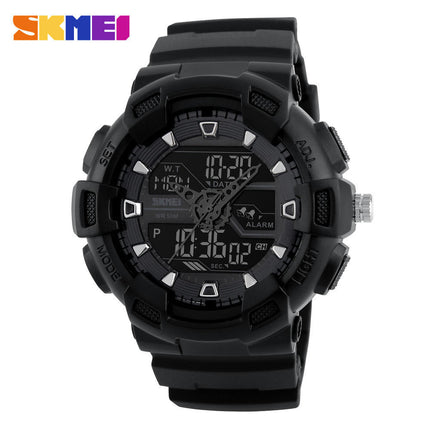 Men's Digital Analog Dual-Display with Waterproof Stopwatch Multifunctional Wrist Watches