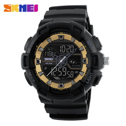 Men's Digital Analog Dual-Display with Waterproof Stopwatch Multifunctional Wrist Watches