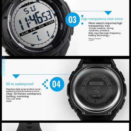 Men's Digital Watch, Sports Waterproof Watches LED Stopwatch Alarm Watch