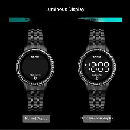 Women's Digital LED Waterproof Casual Stainless Steel Wrist Watch