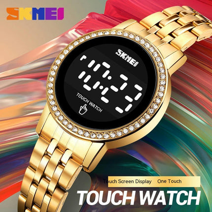 Women's Digital LED Waterproof Casual Stainless Steel Wrist Watch