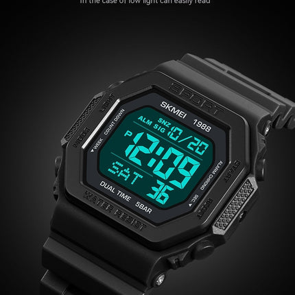 Men's Multifunction Digital Watches Waterproof LED Backlight Sports Watch for Student