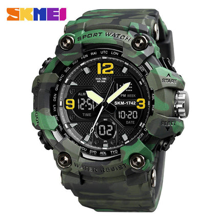 Men's Digital Sports Outdoor Waterproof Watches Multi Function LED Alarm Analog Watches