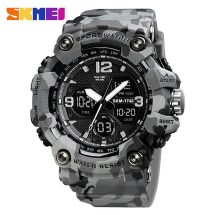 Men's Digital Sports Outdoor Waterproof Watches Multi Function LED Alarm Analog Watches