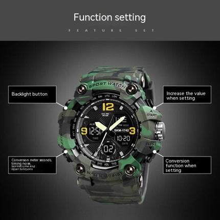 Men's Digital Sports Outdoor Waterproof Watches Multi Function LED Alarm Analog Watches