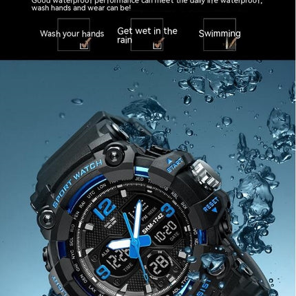 Men's Digital Sports Outdoor Waterproof Watches Multi Function LED Alarm Analog Watches