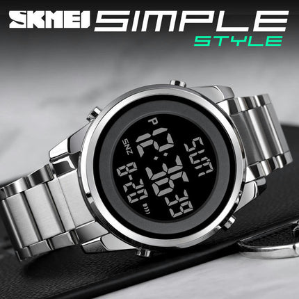 Men's Multifunction LED Digital Watches Alarm Stainless Steel Waterproof Watch