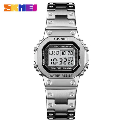 Men's Women's Sports LED Digital Waterproof Multifunction Alarm Stainless Steel Watch