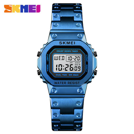 Men's Women's Sports LED Digital Waterproof Multifunction Alarm Stainless Steel Watch