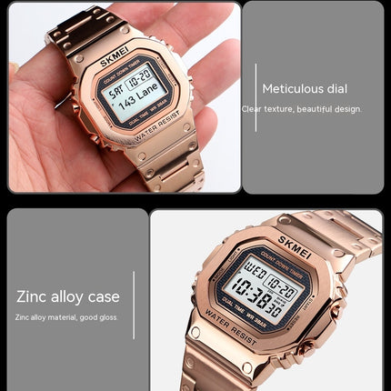 Men's Women's Sports LED Digital Waterproof Multifunction Alarm Stainless Steel Watch