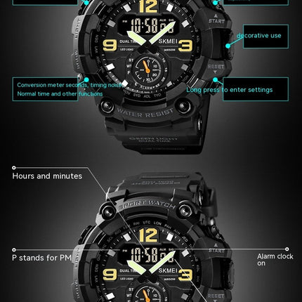 Men's Outdoor Waterproof Sports Wrist Watch Multi Function LED Alarm Digital Watches