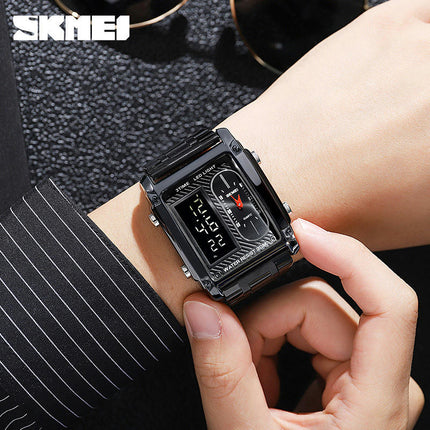 Men's Waterproof Multifunction Electronic LED Digital Analog Square Watch