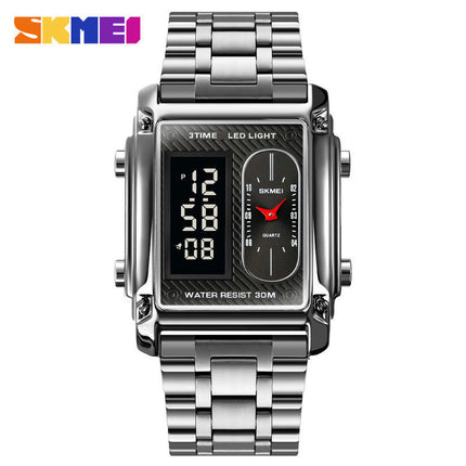 Men's Waterproof Multifunction Electronic LED Digital Analog Square Watch