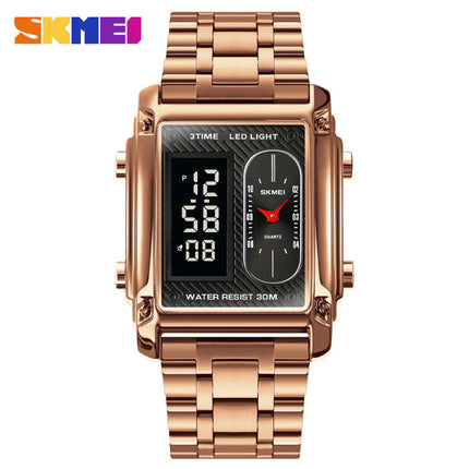 Men's Waterproof Multifunction Electronic LED Digital Analog Square Watch