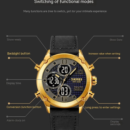 Multifunctional Digital Watch for Men Watch Analog Watches with Alarm Waterproof