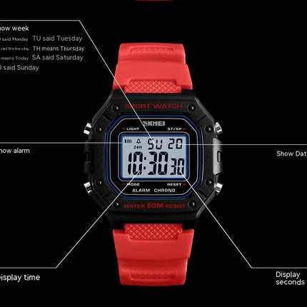 Men's Sport Digital Watches, Waterproof Outdoor Sport Watch with LED Backlight/Alarm