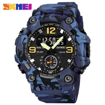 Men's Watches Multi Function Sports Outdoor Waterproof Watch LED Alarm Stopwatch