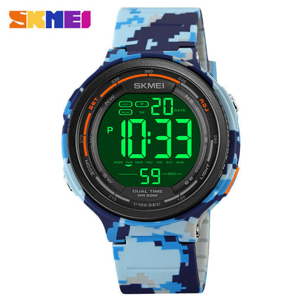 Men's Digital Sports Multifunctional Watch Waterproof Stopwatch Alarm Watch