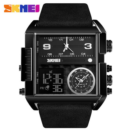 Men's Digital Watch, LED Square Large Face Analog Watch with Waterproof Stopwatch