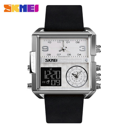 Men's Digital Watch, LED Square Large Face Analog Watch with Waterproof Stopwatch