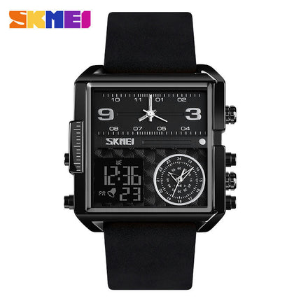 Men's Digital Watch, LED Square Large Face Analog Watch with Waterproof Stopwatch