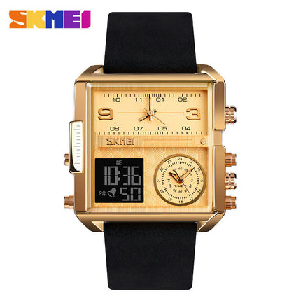 Men's Digital Watch, LED Square Large Face Analog Watch with Waterproof Stopwatch