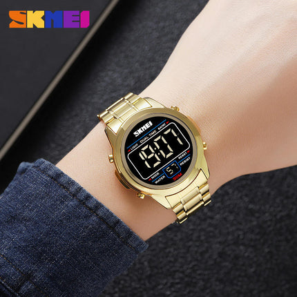 Multifunction LED Digital Men's Watches Alarm Stainless Steel Waterproof Watch