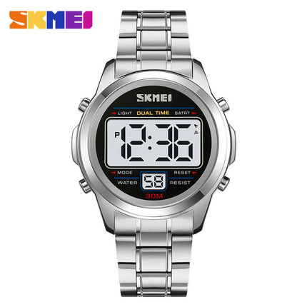 Multifunction LED Digital Men's Watches Alarm Stainless Steel Waterproof Watch