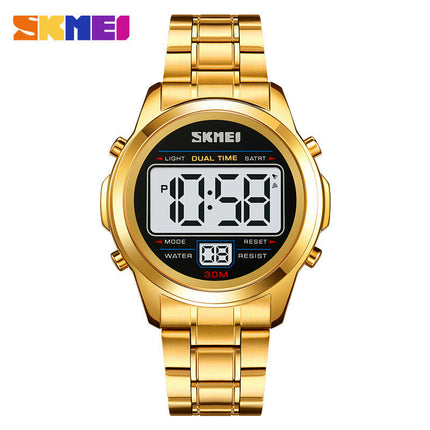 Multifunction LED Digital Men's Watches Alarm Stainless Steel Waterproof Watch