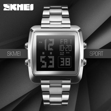 Men's Sport Digital Watches, Waterproof Outdoor Sport Square Watch with LED Backlight/Alarm