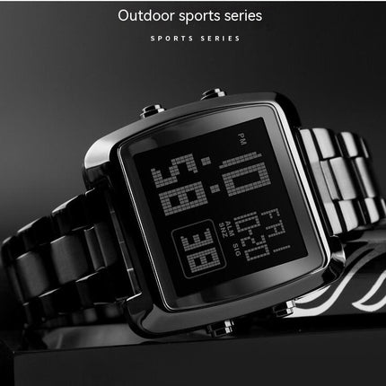 Men's Sport Digital Watches, Waterproof Outdoor Sport Square Watch with LED Backlight/Alarm