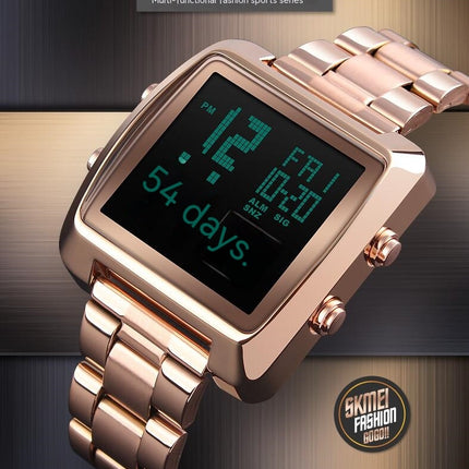 Men's Sport Digital Watches, Waterproof Outdoor Sport Square Watch with LED Backlight/Alarm