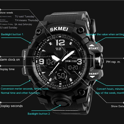 Men's Sports Watches Waterproof Analog Digital Sports Electronic Watch