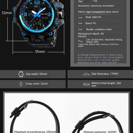 Men's Sports Watches Waterproof Analog Digital Sports Electronic Watch