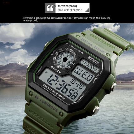 Men's Digital Watch Luminous Waterproof square electronic watch